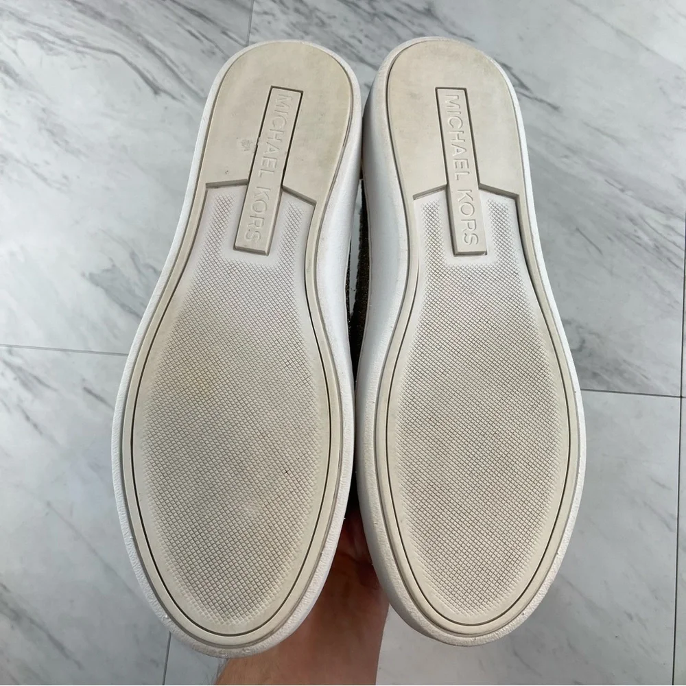 •Michael kors gold glitter slip on sneaker shoes women’s size 8.5_8